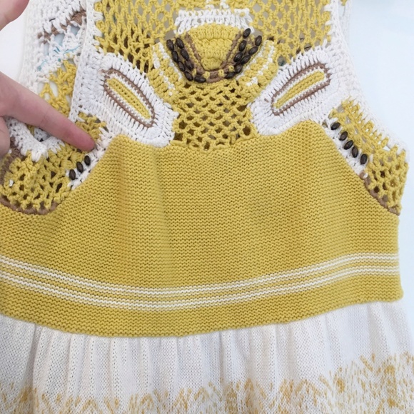 [FREE PEOPLE] Crochet Knit Beaded Lace Tank Top XS - Picture 5 of 5